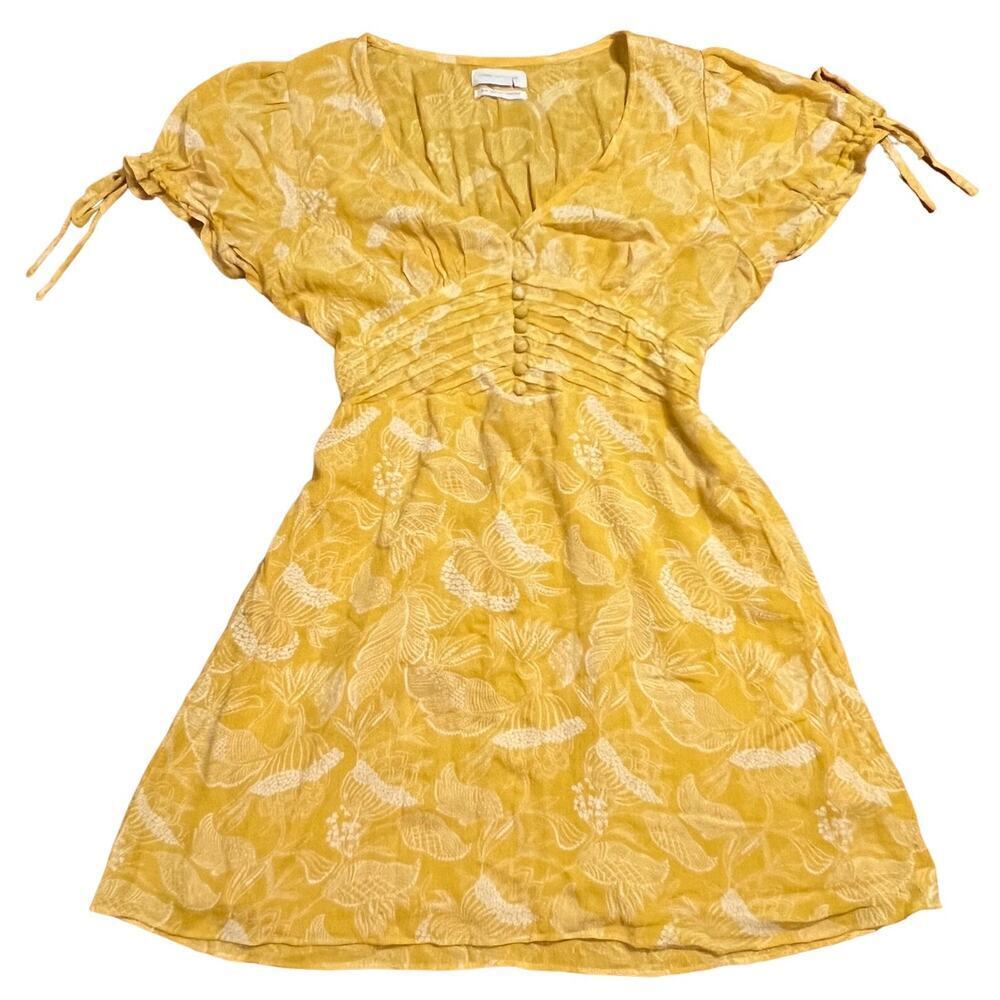 Urban Outfitters Yellow Floral Midi Dress